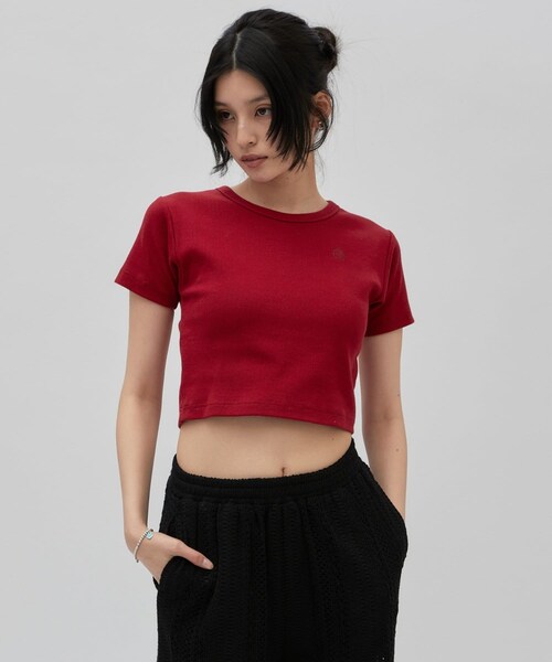 Lui's(ルイス)の「【cierio/シエリオ】リブTシャツ(Tシャツ/カットソー・レディース・ホワイト/レッド/ネイビー・F)」の3枚目の写真