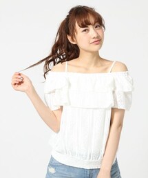 LOWRYS FARM | レースオフショルダーブラウス(トップス)