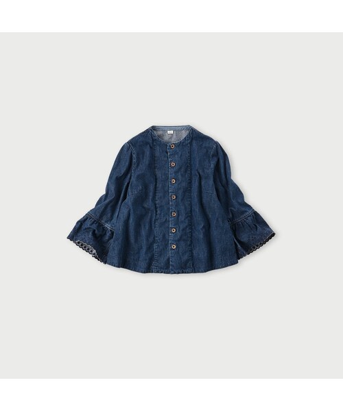 麦比古デニムのレフアブラウス（重）