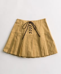 レースアッププリーツミニスカート