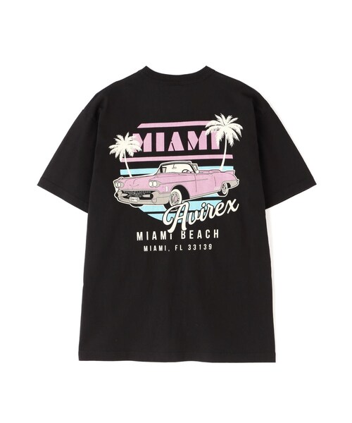 AVIREX（アヴィレックス）の「BIKINI COUNTY T-SHIRT MIAMI / ビキニ カウンティ Tシャツ マイアミ / AVIREX / アヴィレックス（トップス・ブラック/ホワイト/ピンク・M/L/XL/2XL）」の2枚目の写真