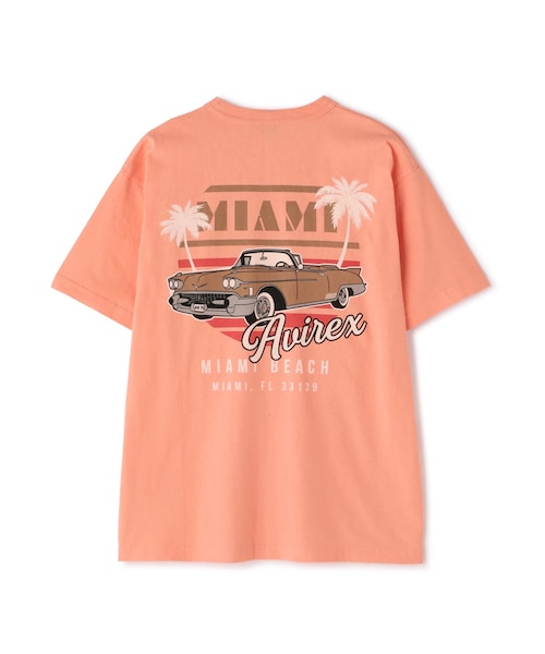 AVIREX（アヴィレックス）の「BIKINI COUNTY T-SHIRT MIAMI / ビキニ カウンティ Tシャツ マイアミ / AVIREX / アヴィレックス（トップス・ブラック/ホワイト/ピンク・M/L/XL/2XL）」の3枚目の写真
