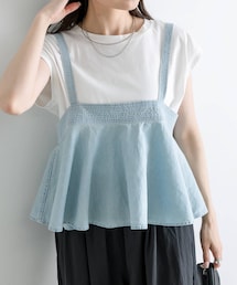 綿麻デニムビスチェ