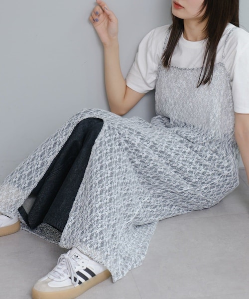 Kastane(カスタネ)の「【4/16(火)まで期間限定10%OFF】レースフラワーキャミワンピース(ワンピース/ドレス・レディース・ホワイト/ブラック・F)」の1枚目の写真