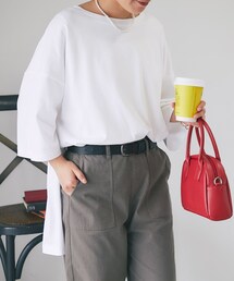 un dix cors（アンディコール）の「《予約》シルケット風ビックスリットプルオーバー（Tシャツ/カットソー）」