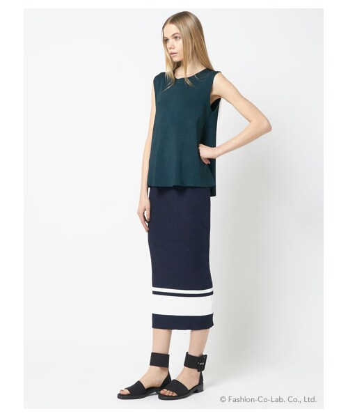 DRWCYS（ドロシーズ）の「ボーダーヘムリブニットスカート（スカート・レディース・ブラック/ホワイト/グリーン/ネイビー）」の5枚目の写真