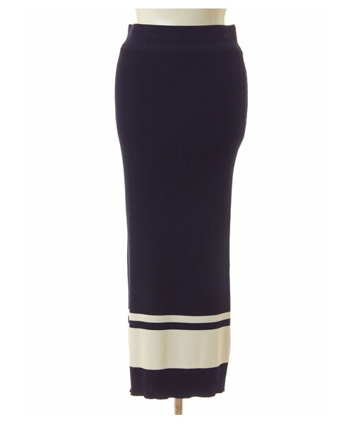 DRWCYS（ドロシーズ）の「ボーダーヘムリブニットスカート（スカート・レディース・ブラック/ホワイト/グリーン/ネイビー）」の4枚目の写真