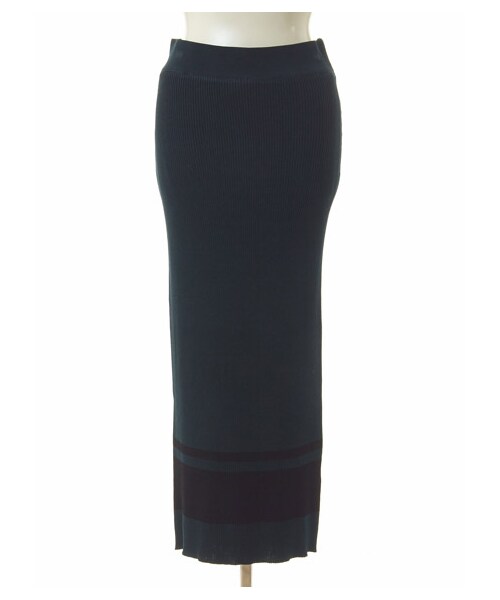 DRWCYS（ドロシーズ）の「ボーダーヘムリブニットスカート（スカート・レディース・ブラック/ホワイト/グリーン/ネイビー）」の3枚目の写真