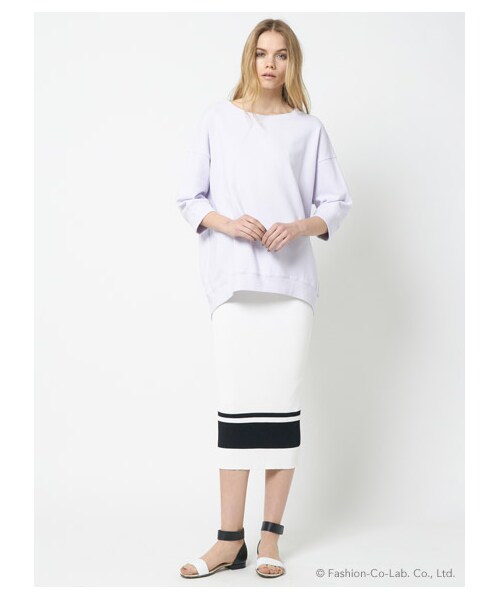 DRWCYS（ドロシーズ）の「ボーダーヘムリブニットスカート（スカート・レディース・ブラック/ホワイト/グリーン/ネイビー）」の10枚目の写真