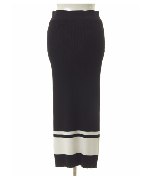 DRWCYS（ドロシーズ）の「ボーダーヘムリブニットスカート（スカート・レディース・ブラック/ホワイト/グリーン/ネイビー）」の6枚目の写真