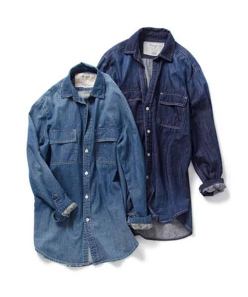DRWCYS（ドロシーズ）の「フラップポケットデニムシャツ（トップス・レディース・ブルー/インディゴ）」の3枚目の写真
