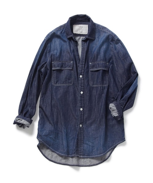 DRWCYS（ドロシーズ）の「フラップポケットデニムシャツ（トップス・レディース・ブルー/インディゴ）」の2枚目の写真