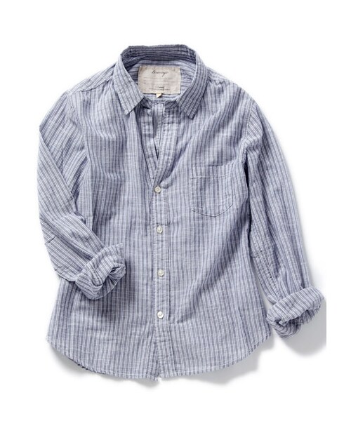 DRWCYS（ドロシーズ）の「エアリーストライプシャツ（トップス・レディース・ホワイト/ネイビー）」の2枚目の写真