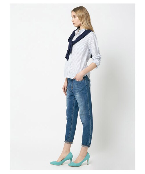 DRWCYS（ドロシーズ）の「エアリーストライプシャツ（トップス・レディース・ホワイト/ネイビー）」の5枚目の写真