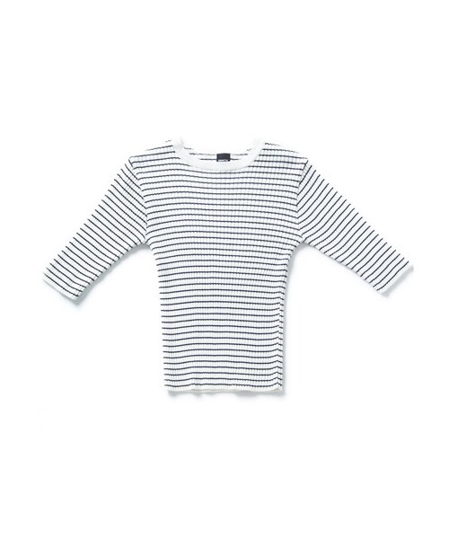 DRWCYS（ドロシーズ）の「サマーリブニットTee（トップス・レディース・ブラック/ホワイト/ボーダー）」の3枚目の写真