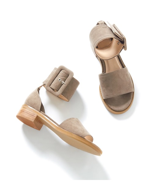 DRWCYS（ドロシーズ）の「スエードアンクルサンダル（シューズ・レディース・ブラック/キャメル/カーキ/インディゴ）」の3枚目の写真