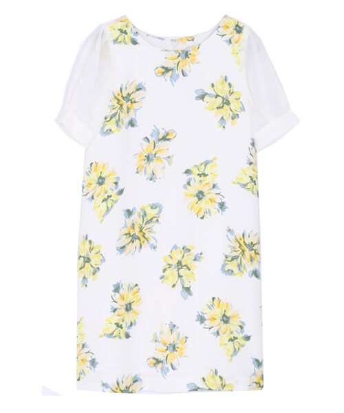 MERCURYDUO（マーキュリーデュオ）の「【DUO】 異素材切替 水彩FLOWER ワンピース（ワンピース/ドレス・レディース・ライトイエロー/ブルー/ラベンダー・F）」の13枚目の写真