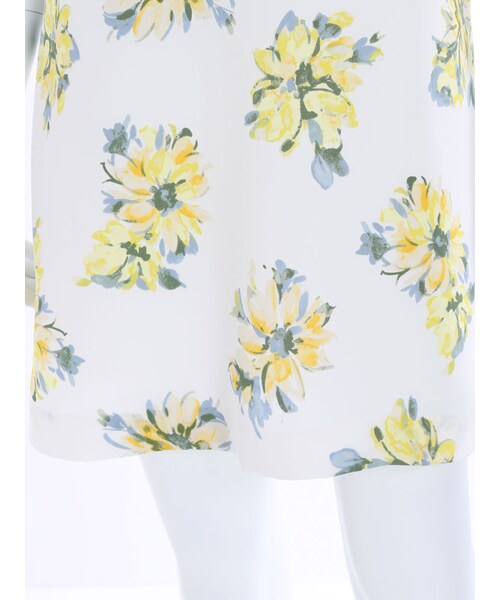 MERCURYDUO（マーキュリーデュオ）の「【DUO】 異素材切替 水彩FLOWER ワンピース（ワンピース/ドレス・レディース・ライトイエロー/ブルー/ラベンダー・F）」の9枚目の写真