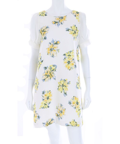 MERCURYDUO（マーキュリーデュオ）の「【DUO】 異素材切替 水彩FLOWER ワンピース（ワンピース/ドレス・レディース・ライトイエロー/ブルー/ラベンダー・F）」の3枚目の写真