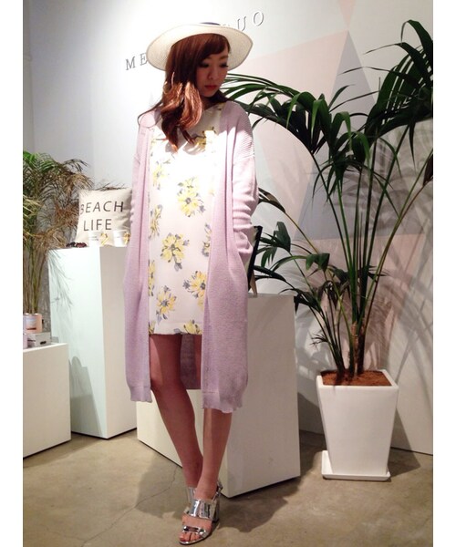 MERCURYDUO（マーキュリーデュオ）の「【DUO】 異素材切替 水彩FLOWER ワンピース（ワンピース/ドレス・レディース・ライトイエロー/ブルー/ラベンダー・F）」の5枚目の写真