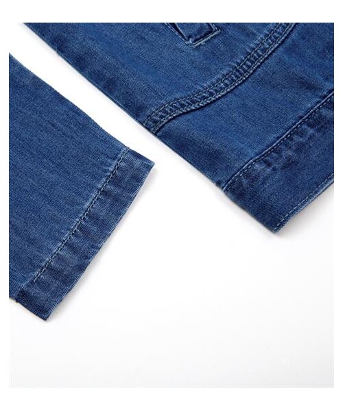 plain-me（プレインミー）の「丹寧無領鬆身剪裁外套（その他・メンズ・深藍・S/M/L）」の4枚目の写真