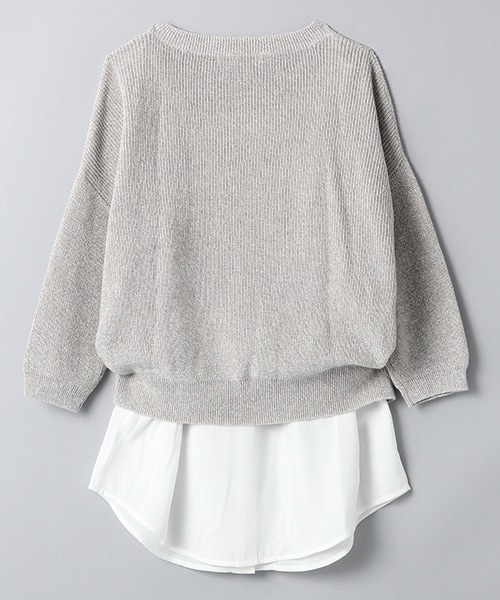 JEANASIS（ジーナシス）の「2PニットレイヤードVネック7S（トップス・レディース・オフホワイト(05)/ブラック(09)/グレー(15)/ブルー(85)・FREE）」の5枚目の写真