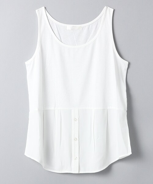 JEANASIS（ジーナシス）の「2PニットレイヤードVネック7S（トップス・レディース・オフホワイト(05)/ブラック(09)/グレー(15)/ブルー(85)・FREE）」の6枚目の写真