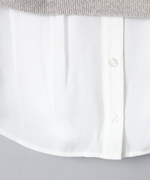 JEANASIS（ジーナシス）の「2PニットレイヤードVネック7S（トップス・レディース・オフホワイト(05)/ブラック(09)/グレー(15)/ブルー(85)・FREE）」の11枚目の写真