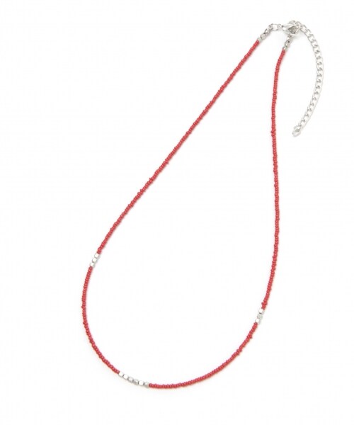 RAGEBLUE（レイジブルー）の「ビーズネックレス（アクセサリー・メンズ・ホワイト系02/ブラック系09/レッド系35/ライトブルー系82・ONE SIZE）」の4枚目の写真