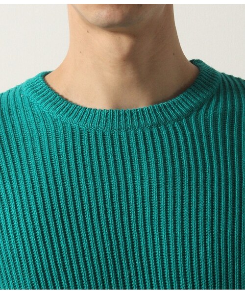 JUNRED（ジュンレッド）の「畦ソリッドクルーネックニット（ニット・メンズ・ホワイト/ライトグリーン/ブルー/イエロー・0/1/2）」の8枚目の写真