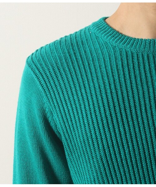 JUNRED（ジュンレッド）の「畦ソリッドクルーネックニット（ニット・メンズ・ホワイト/ライトグリーン/ブルー/イエロー・0/1/2）」の9枚目の写真
