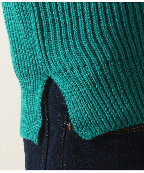 JUNRED（ジュンレッド）の「畦ソリッドクルーネックニット（ニット・メンズ・ホワイト/ライトグリーン/ブルー/イエロー・0/1/2）」の12枚目の写真