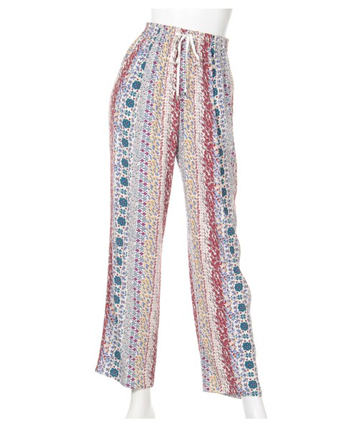 LILY BROWN（リリーブラウン）の「幾何花柄ワイドパンツ（ワイドパンツ・レディース・OWHT/IVR/BLK・F）」の4枚目の写真