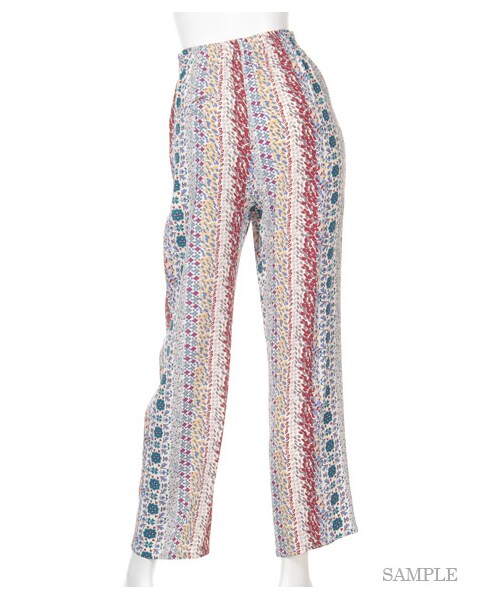 LILY BROWN（リリーブラウン）の「幾何花柄ワイドパンツ（ワイドパンツ・レディース・OWHT/IVR/BLK・F）」の5枚目の写真