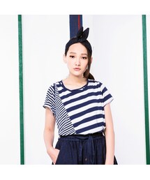 etre | 粗細條紋假兩件上衣(トップス)