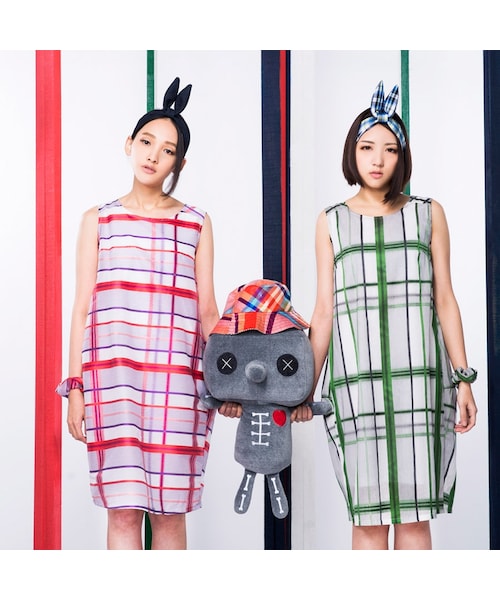 etreの「格子花苞型洋裝（ワンピース/ドレス・レディース・紅紅・Free）」の2枚目の写真