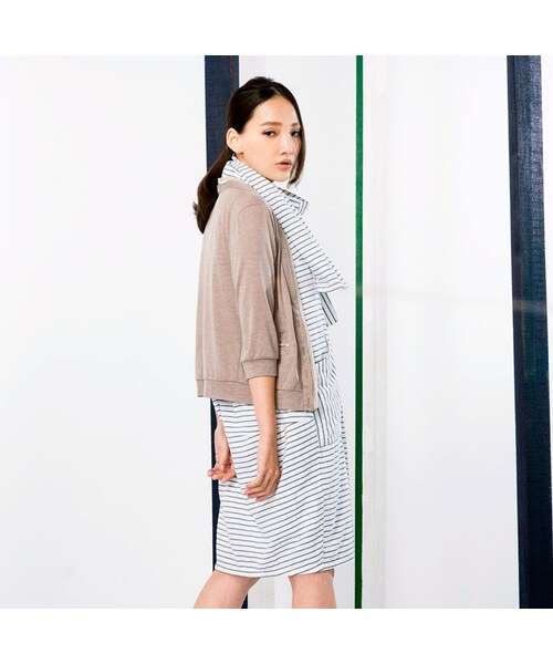 etreの「細條紋口袋背心洋裝（ワンピース/ドレス・レディース・白・Free）」の2枚目の写真