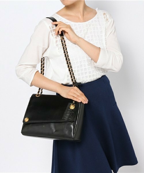 Rough Roses（ラフローゼス）の「【Rough Roses】ﾁｪｰﾝｼｮﾙﾀﾞｰﾊﾞｯｸ（ショルダーバッグ・レディース・ブラック/レッド・FREE）」の10枚目の写真