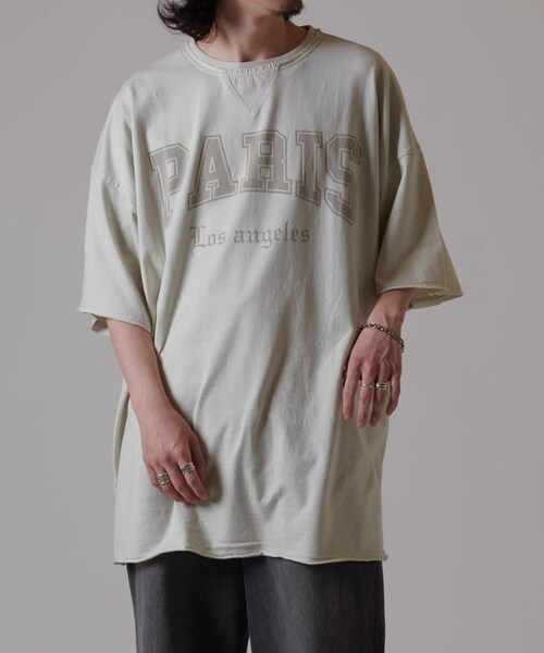 Lui's(ルイス)の「スノーウォッシュPARIS T(Tシャツ/カットソー・メンズ・チャコールグレー/ブラック/ライトグレー・S/XXL)」の3枚目の写真