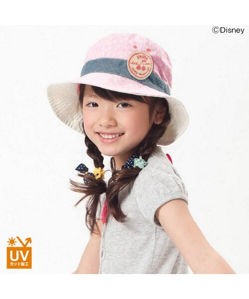 apres les cours（アプレレクール）の「◎UVカットリバーシブルハット（帽子・キッズ・ネイビーブルー/オフホワイト/ピンク/サックス・48/50/52/54/56）」の3枚目の写真