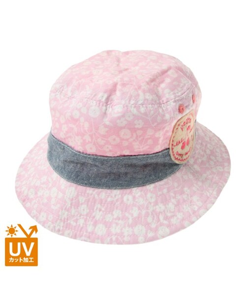 apres les cours（アプレレクール）の「◎UVカットリバーシブルハット（帽子・キッズ・ネイビーブルー/オフホワイト/ピンク/サックス・48/50/52/54/56）」の5枚目の写真