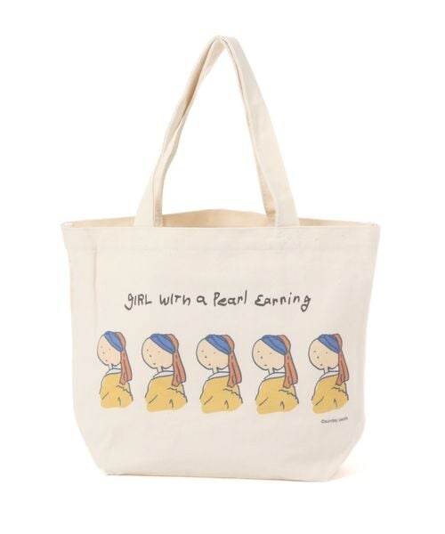 LAKOLE（ラコレ）の「[世界の名作]トートバッグ(L)（バッグ・真珠の耳飾り01/ラストサパー02/笛を吹く少年03/ひまわり04/モナリザ05/神奈川沖浪裏06・F）」の4枚目の写真