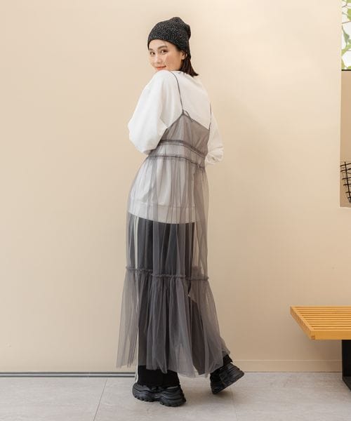 ♥ お値下げ♥♥ エルマノシェルビーノ♥ラムファー ボレロ グレー LAKOLE（ラコレ）の「チュールキャミワンピース（）」 - WEAR