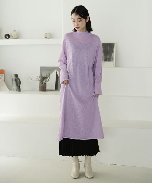 LAKOLE（ラコレ）の「モックネックスラブニットワンピース