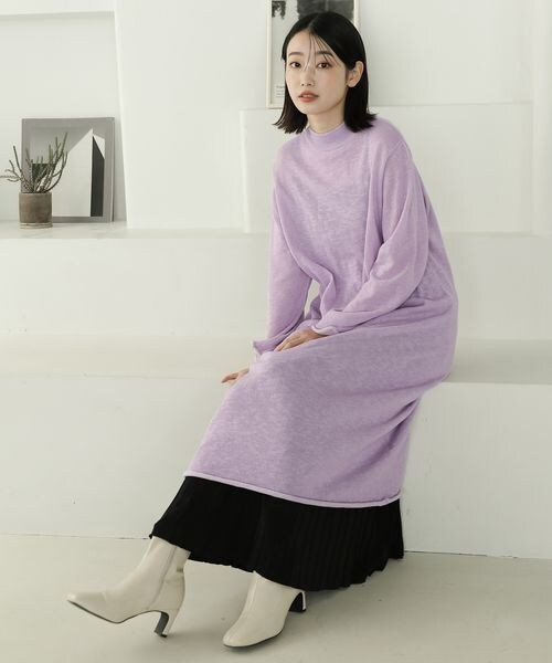 LAKOLE（ラコレ）の「モックネックスラブニットワンピース