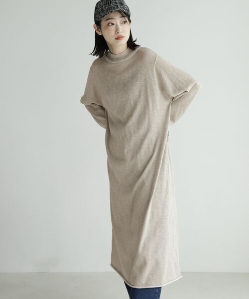 LAKOLE（ラコレ）の「モックネックスラブニットワンピース