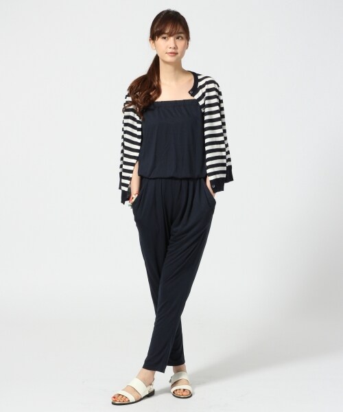 GLOBAL WORK（グローバルワーク）の「【セットアイテム】２ＷＡＹカットオールインワン（ワンピース/ドレス・レディース・ブラック09/ネイビー88・Ｍ/Ｌ）」の4枚目の写真