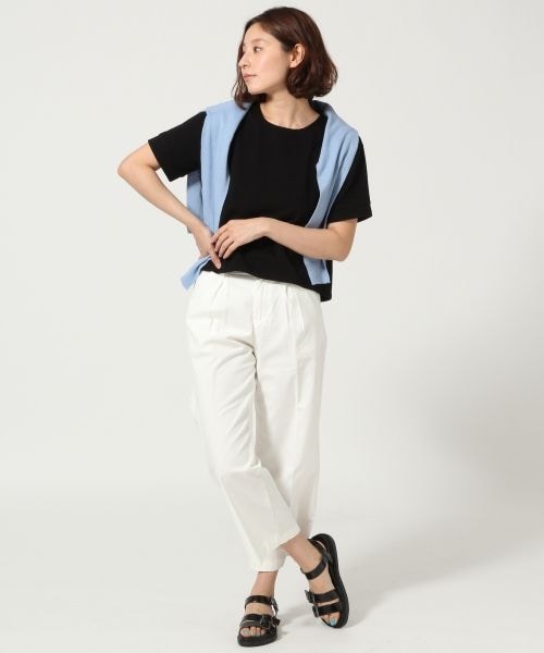 LEPSIM（レプシィム）の「タッククロプドタケプルオーバーＳＳ（トップス・レディース・オフ05/ブラック09/グレー（カタゾメ）15/ダークネイビー89・FREE SIZE）」の6枚目の写真