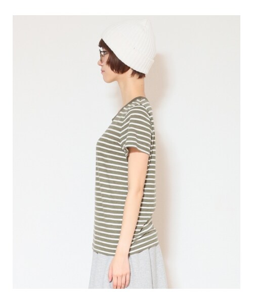 HOLIDAY(ホリデイ)の「BORDER TEE(トップス・レディース・KHAKI/BLUE/BLACK・ONE SIZE)」の4枚目の写真