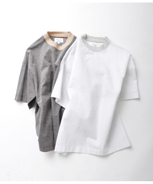 ADAM ET ROPE'（アダムエロペ）の「【先行予約】ペーパープレス BIG Tシャツ（Ｔシャツ/カットソー・メンズ・グレー/ホワイト・M/L）」の12枚目の写真